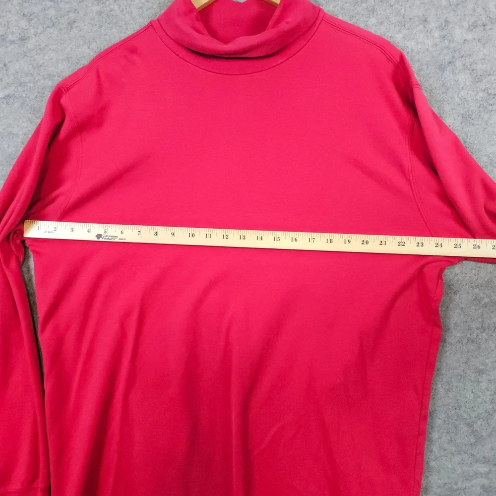 Lands End Men's Red Turtleneck Pullover Size XL/T 100%‎ Cotton Preppy FADING